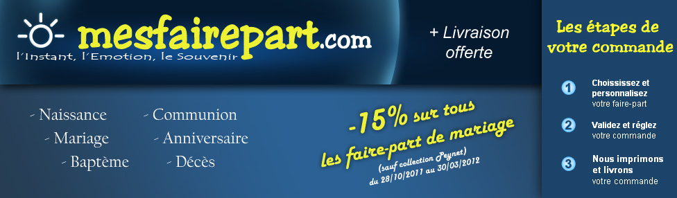 mesfairepart.com, site de vente en ligne de faire-part